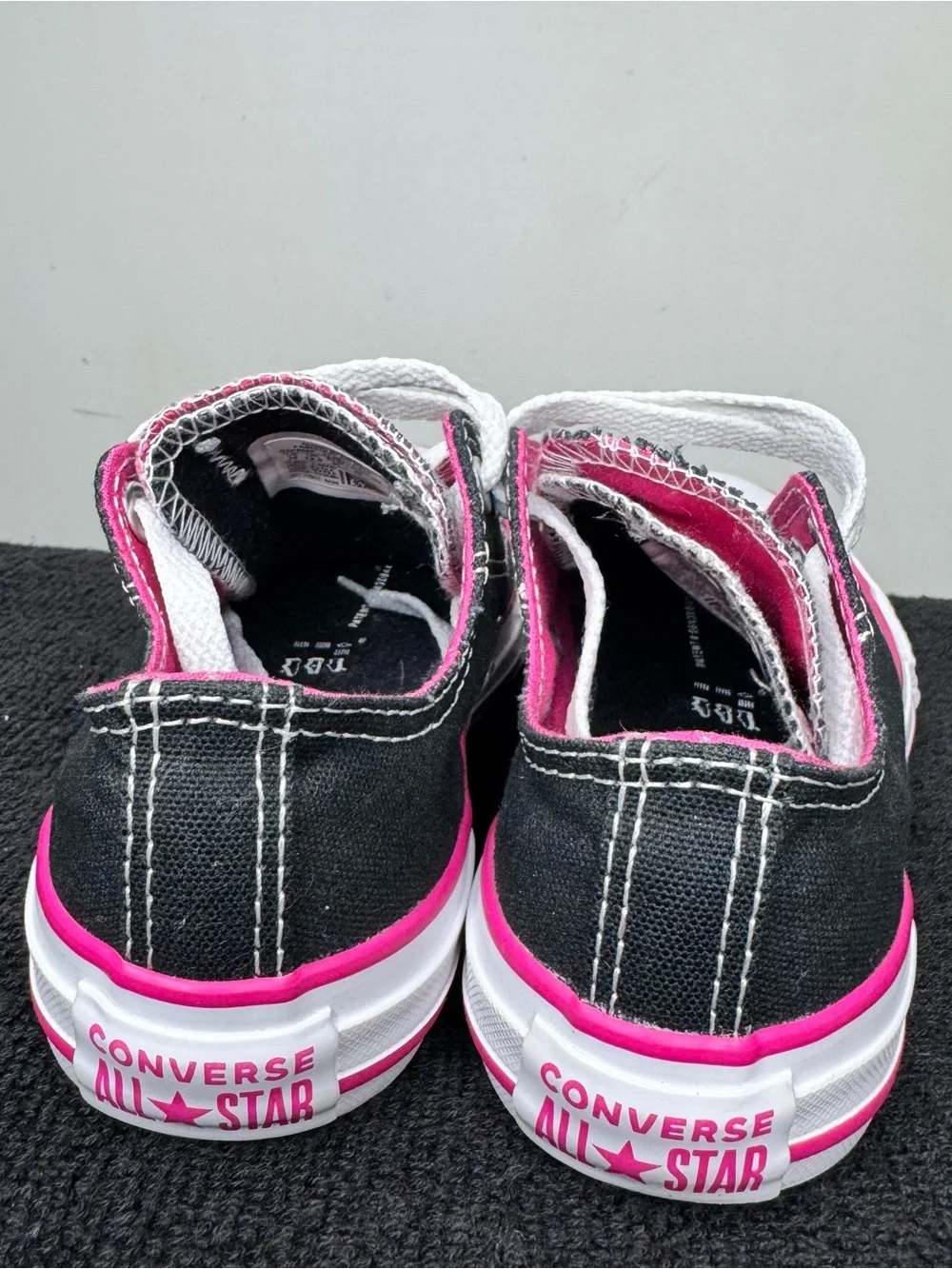 Converse Kids Chuck Taylor Double Tongue Oxford Low Top Sneakers Black Pink